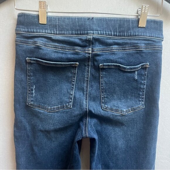 Spanx distress pull on skinny denim jeans Sz M - Picture 5 of 12